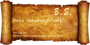 Betz Seherezádé névjegykártya